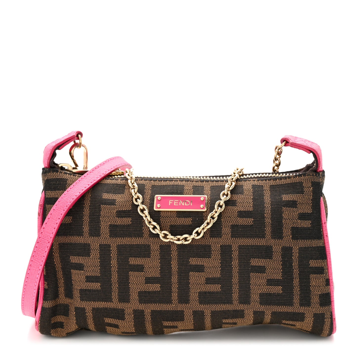 Zucca Vitello Elite Mini Pouch Crossbody Tobacco Fuxia