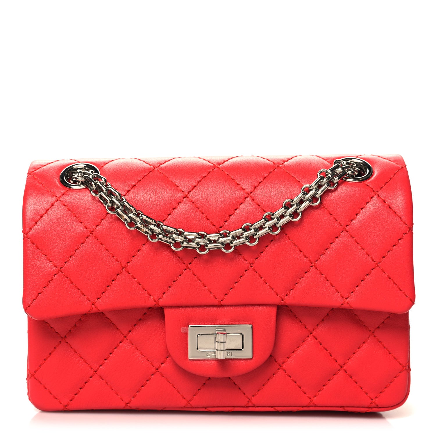 Chanel Calfskin Quilted 2.55 Reissue Mini Flap Dark Red 1 of 10