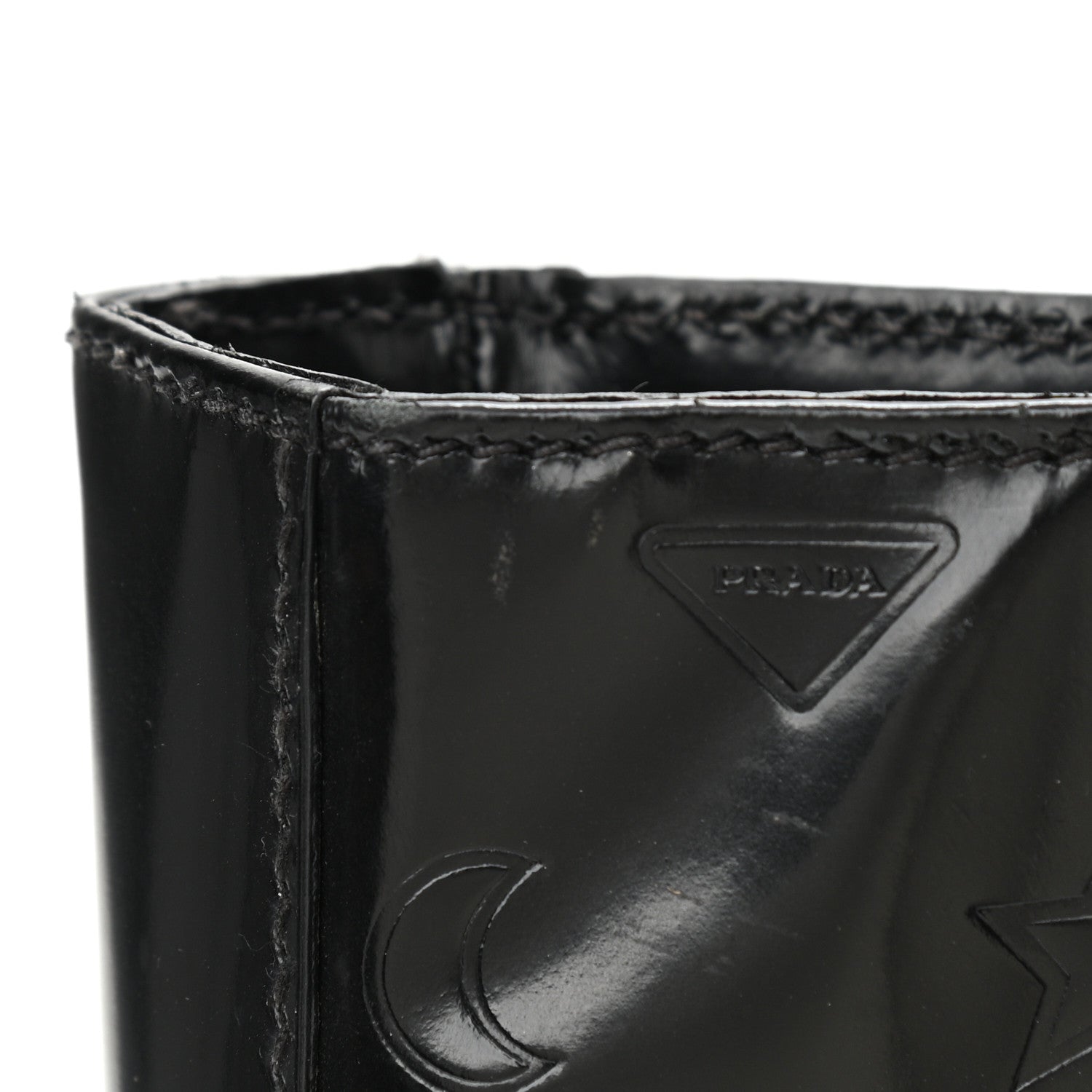 Prada Spazzolato Logo Embossed Tote Black 12 of 12