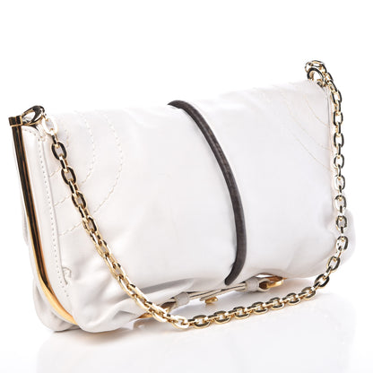 Jimmy Choo Calfskin Flap Shoulder Bag White 3 of 15