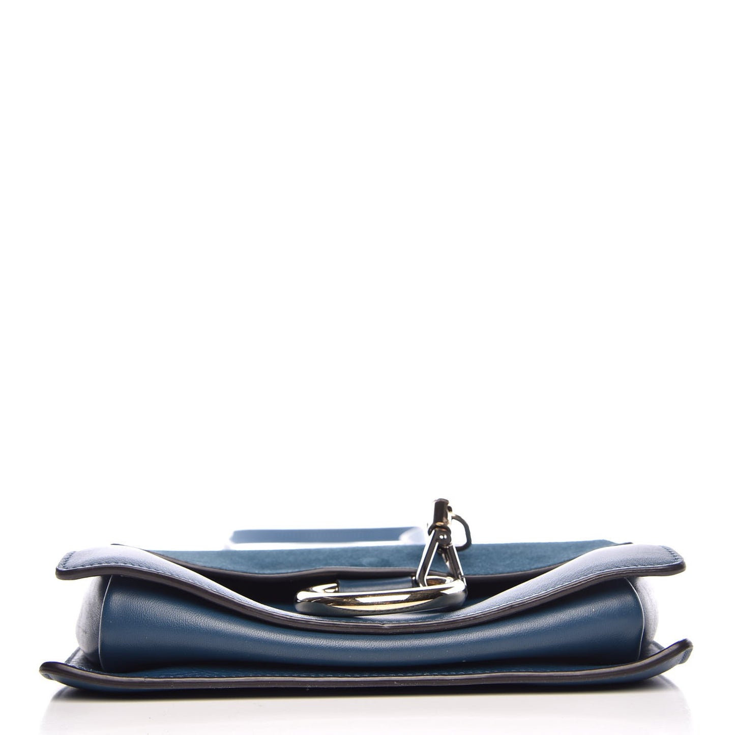 Suede Calfskin Small Faye Shoulder Bag Majolica Blue