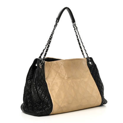 Chanel Lambskin Quilted Large CC Shopping Tote Black Rose Clair 2 of 14