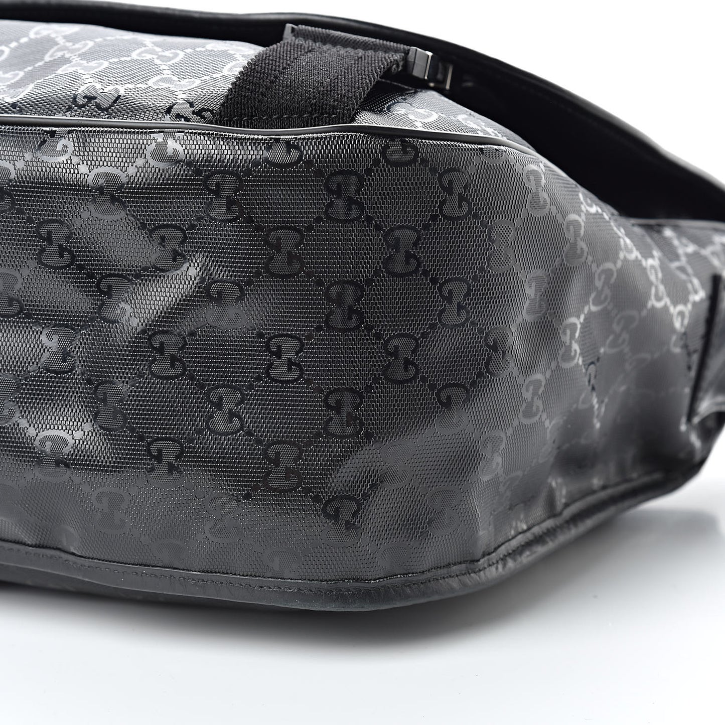 Imprime Monogram Large Double Buckle Flap Messenger Bag Black