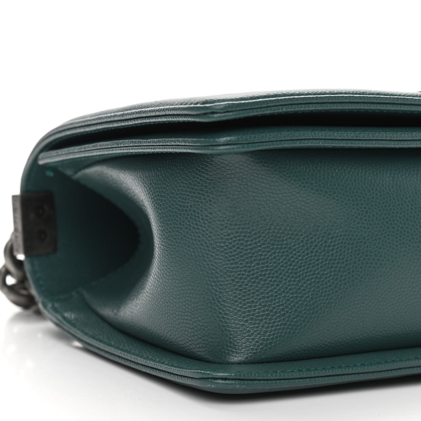 Caviar Chevron Quilted Medium Boy Flap Green