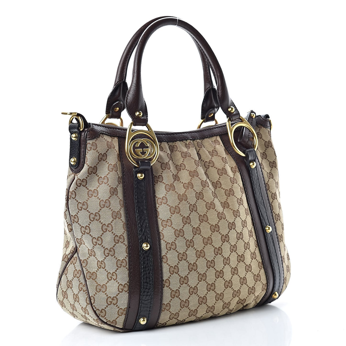 Monogram Interlocking G Tote Dark Brown
