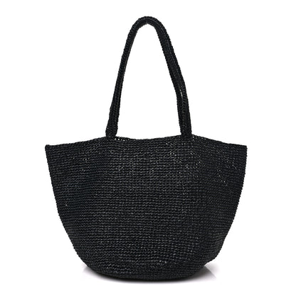 The Row Raffia Genevieve Tote Bag Black 1 of 9