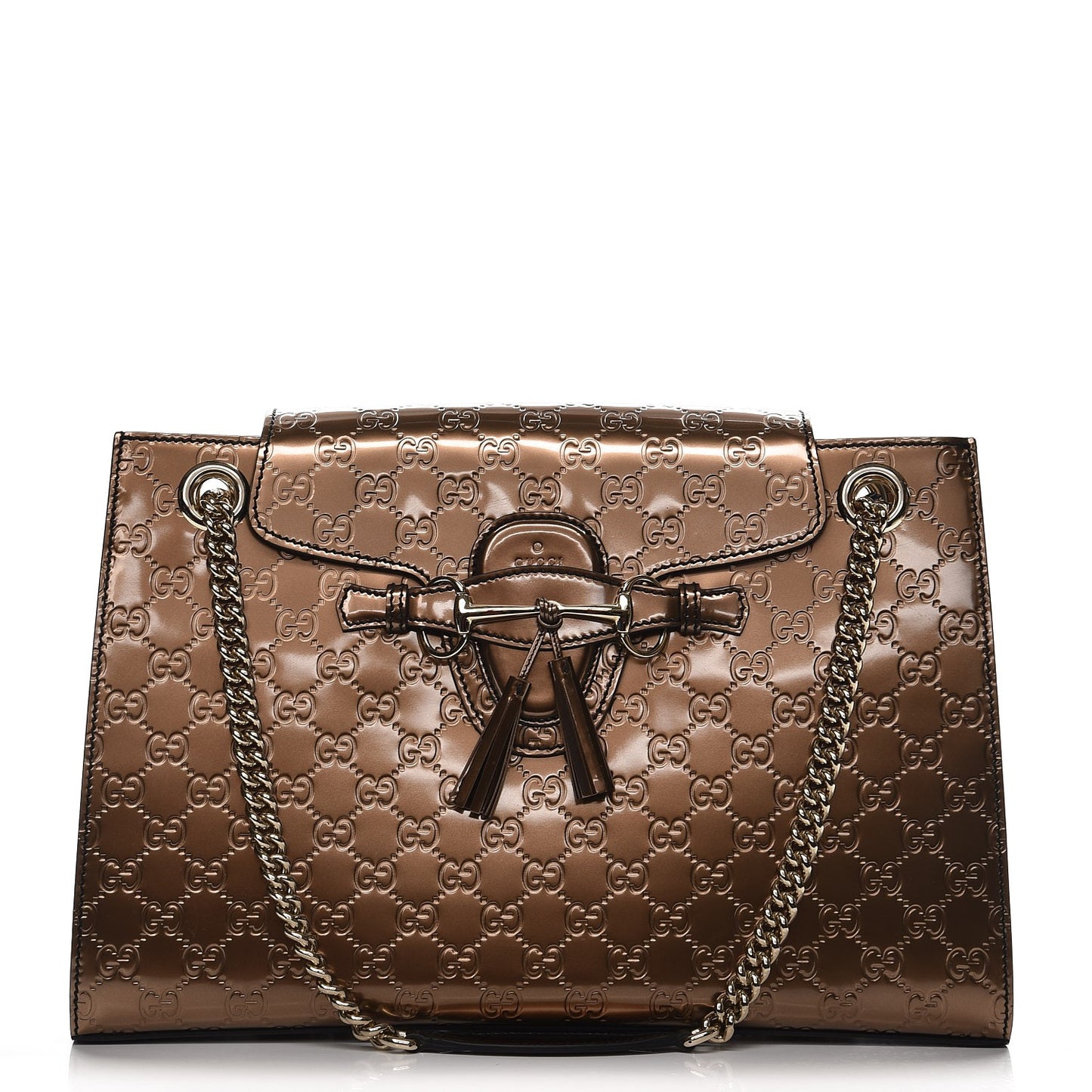 Shine Guccissima Large Emily Chain Shoulder Bag Acero
