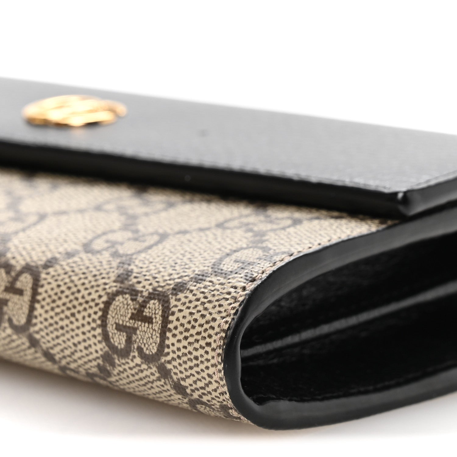 Gucci Dollar Calfskin GG Supreme Monogram Petite GG Marmont Wallet Chain Bag Black Beige Ebony 10 of 11