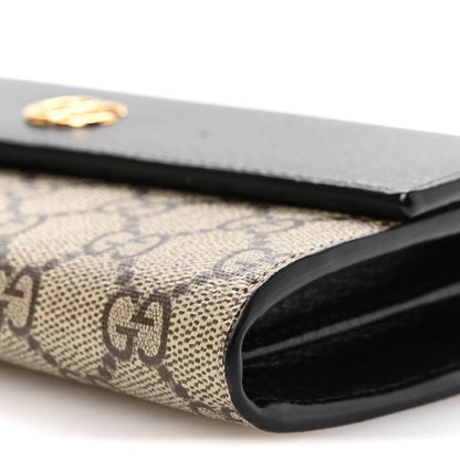 Gucci Dollar Calfskin GG Supreme Monogram Petite GG Marmont Wallet Chain Bag Black Beige Ebony 10 of 11