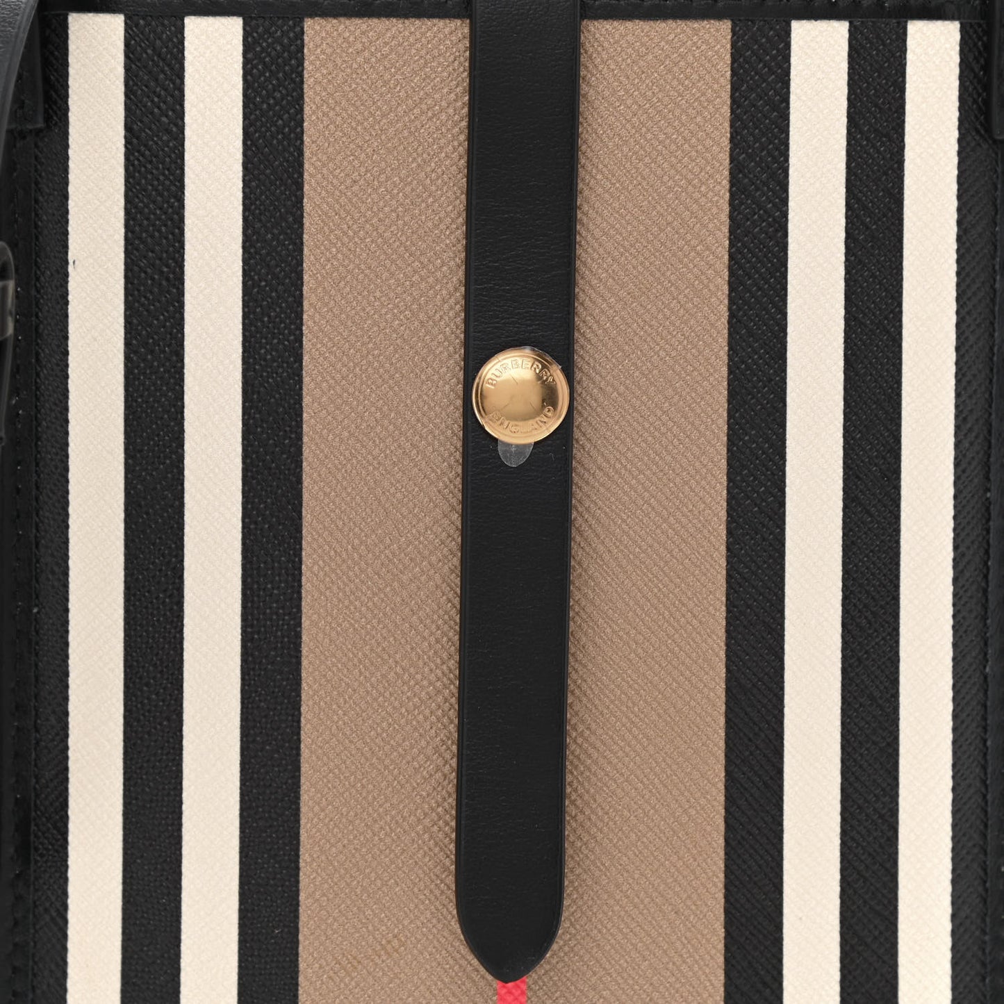 E-Canvas Calfskin Icon Stripe Anne Phone Case With Strap Archive Beige