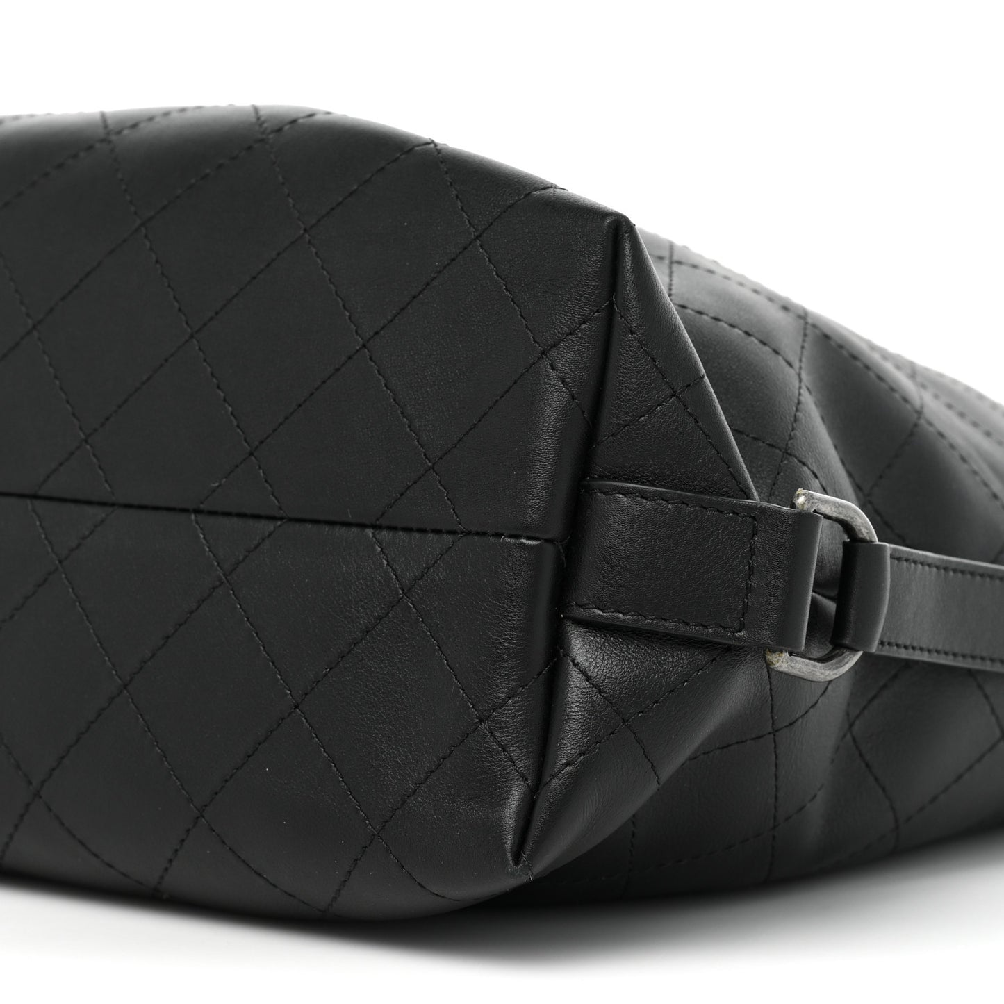 Calfskin Stitched Large Hobo Black