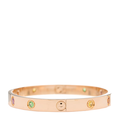 Cartier 18K Pink Gold Sapphire Garnet Amethyst LOVE Bracelet 17 6 of 9