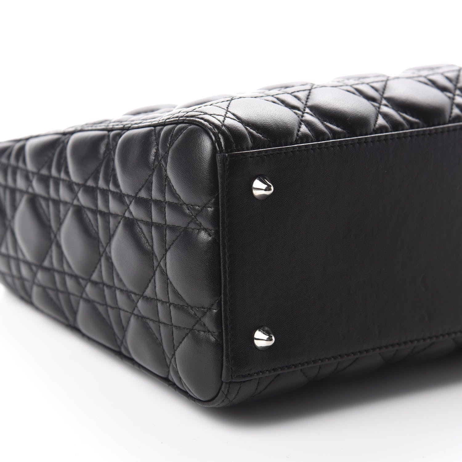 Christian Dior Lambskin Cannage Medium Lady Dior Black 6 of 10