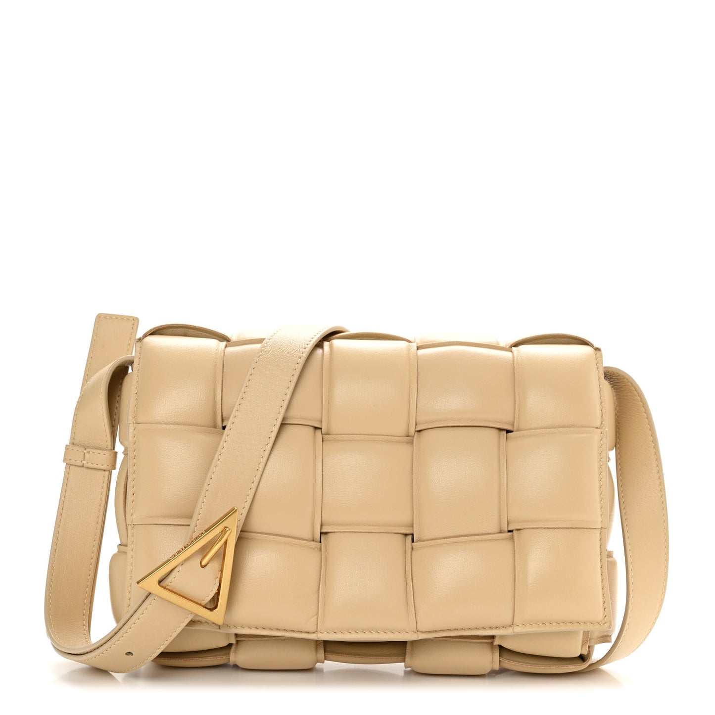 Nappa Maxi Intreccio Padded Cassette Crossbody Bag Porridge