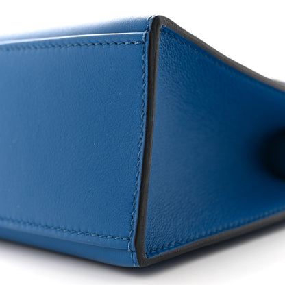 Hermes Swift Kelly Pochette Clutch Bleu France 9 of 11