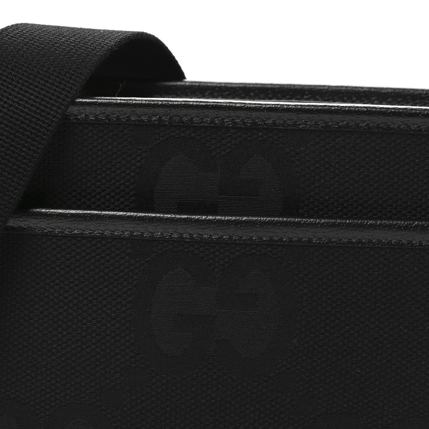 Monogram Jumbo GG Textured Dollar Calfskin Web Mini Crossbody Bag Black