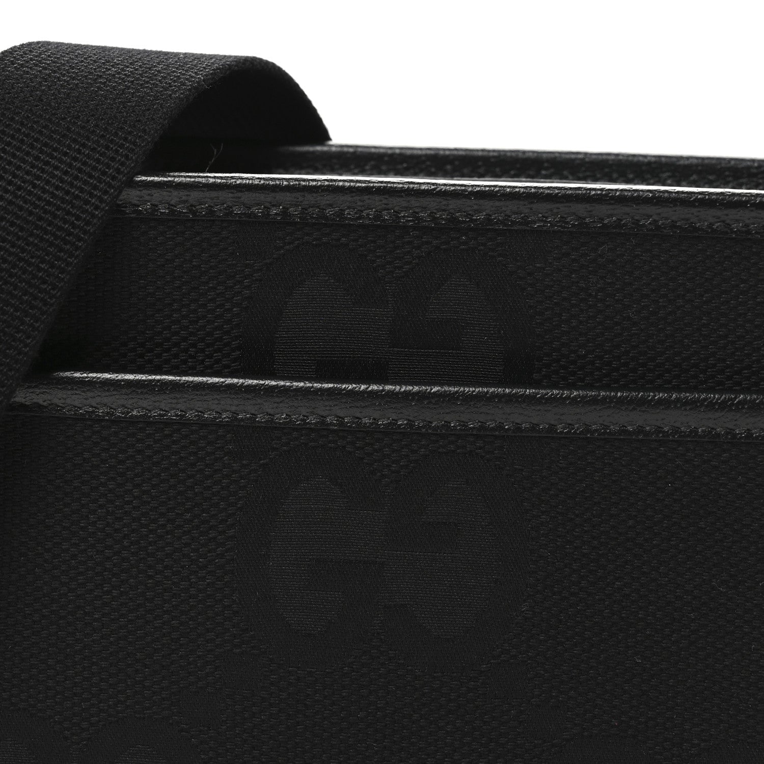 Gucci Monogram Jumbo GG Textured Dollar Calfskin Web Mini Crossbody Bag Black 8 of 11