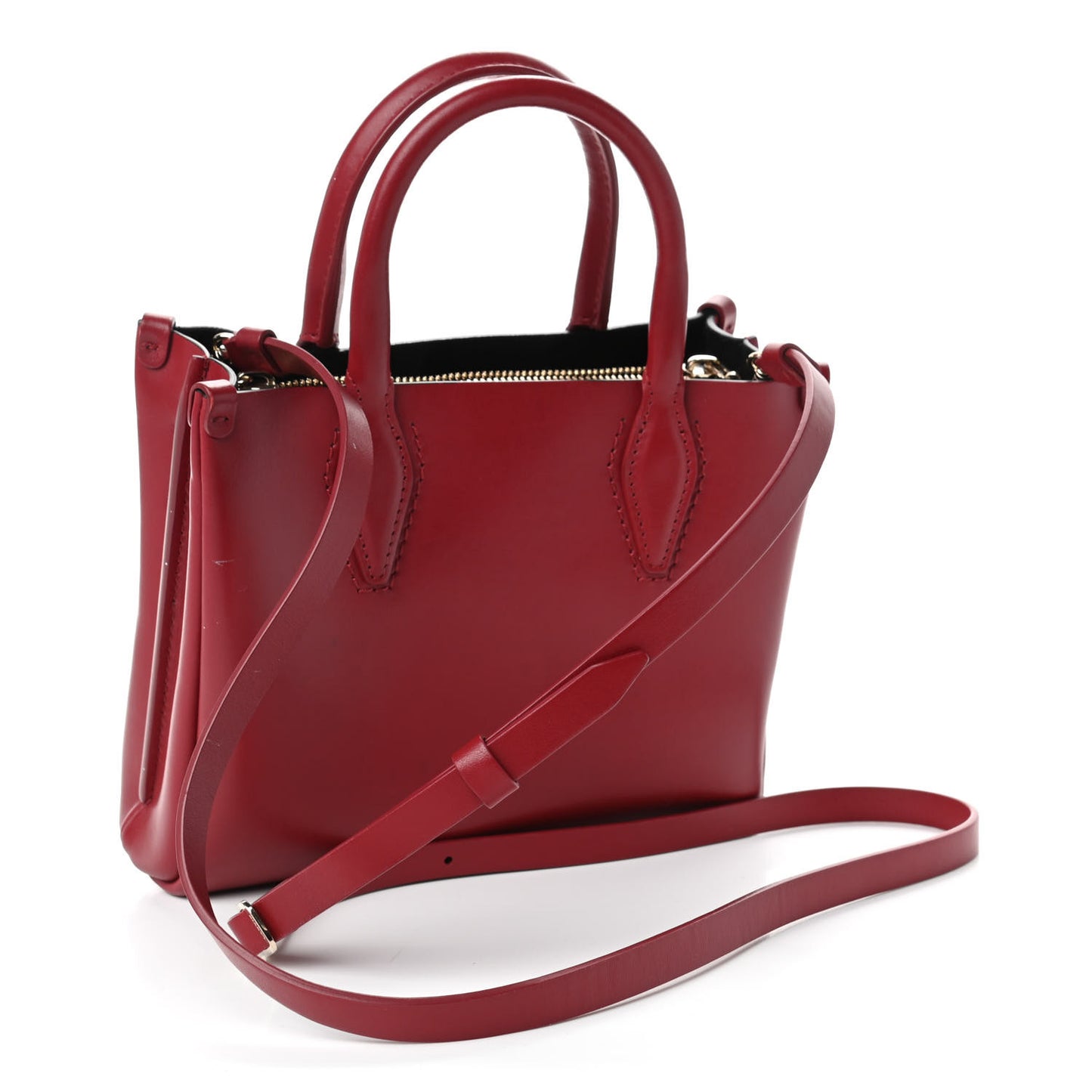 Calfskin Perforated Logo Tote Red