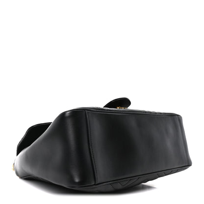 Gucci Calfskin Matelasse Medium GG Marmont Top Handle Shoulder Bag Black 4 of 10
