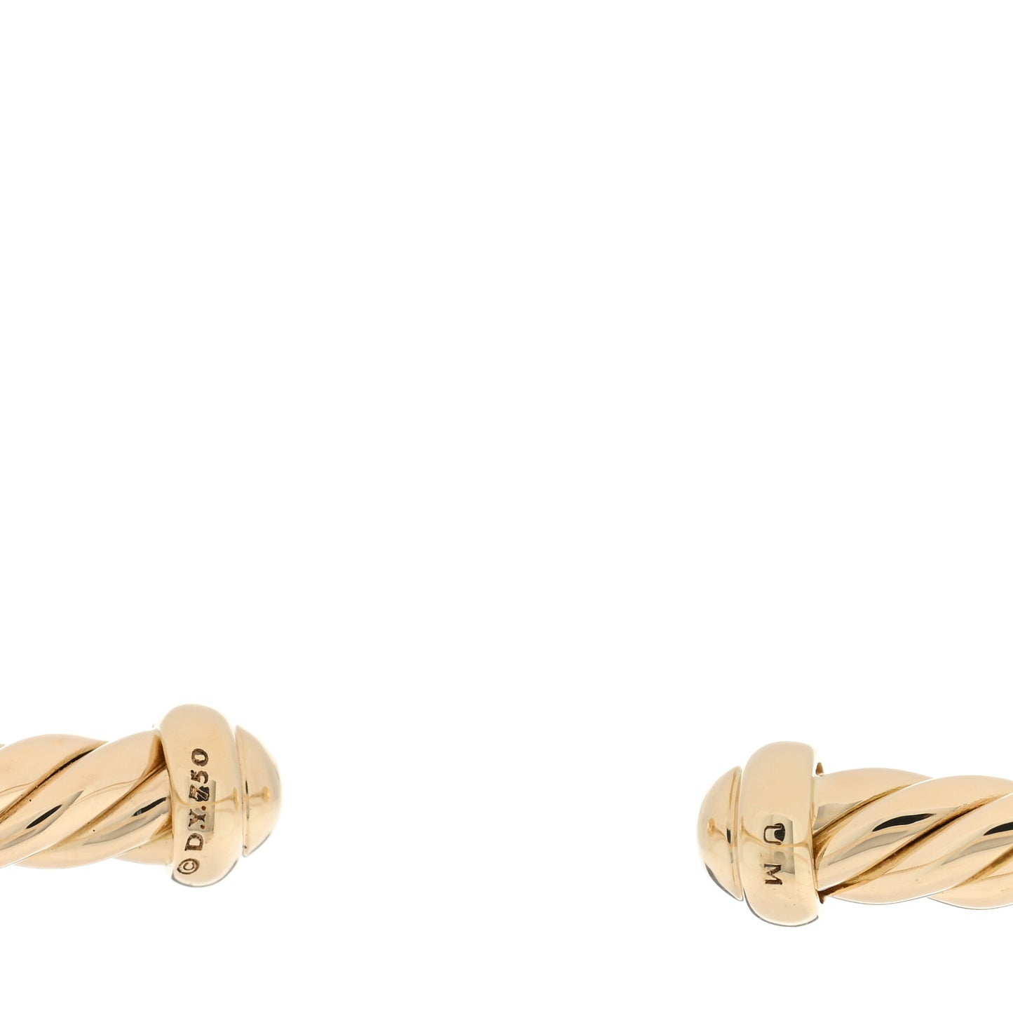 DAVID YURMAN 18K Yellow Gold Diamond 3mm Cablespira Single Station Bracelet