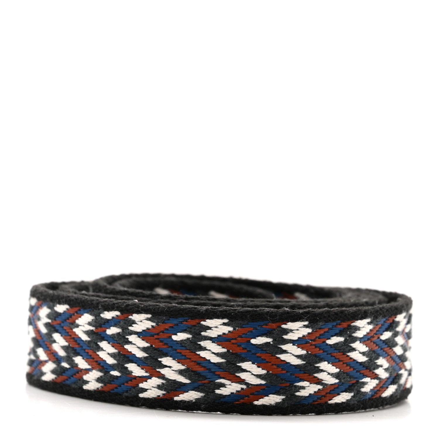 Hermes Toile Swift 25mm Sangle Cavale Shoulder Strap Black White Deep Blue 2 of 5