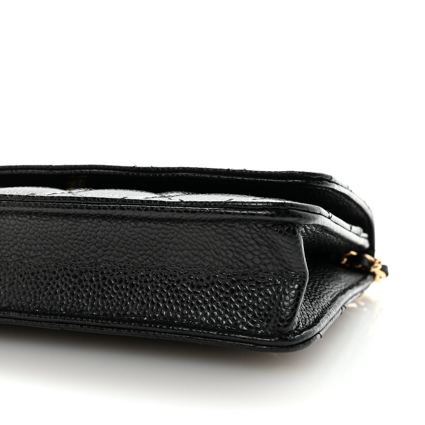 Caviar Quilted Wallet on Chain WOC Black