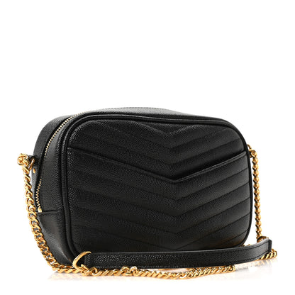 Saint Laurent Grain De Poudre Matelasse Monogram Mini Lou Camera Bag Black 3 of 9