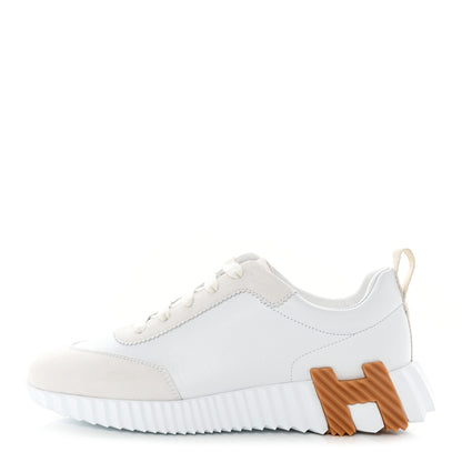 Hermes Calfskin Suede Goatskin Bouncing Sneakers 36 White 1 of 9