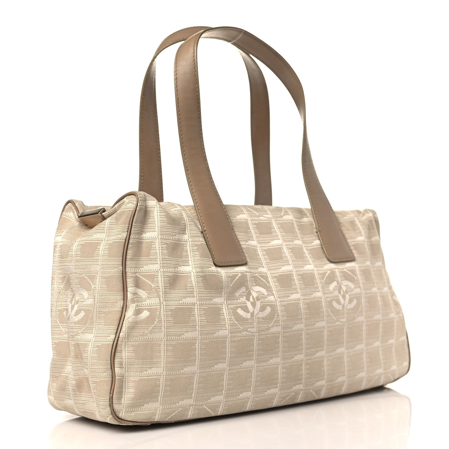 Chanel Nylon Travel Shoulder Bag Beige 3 of 14