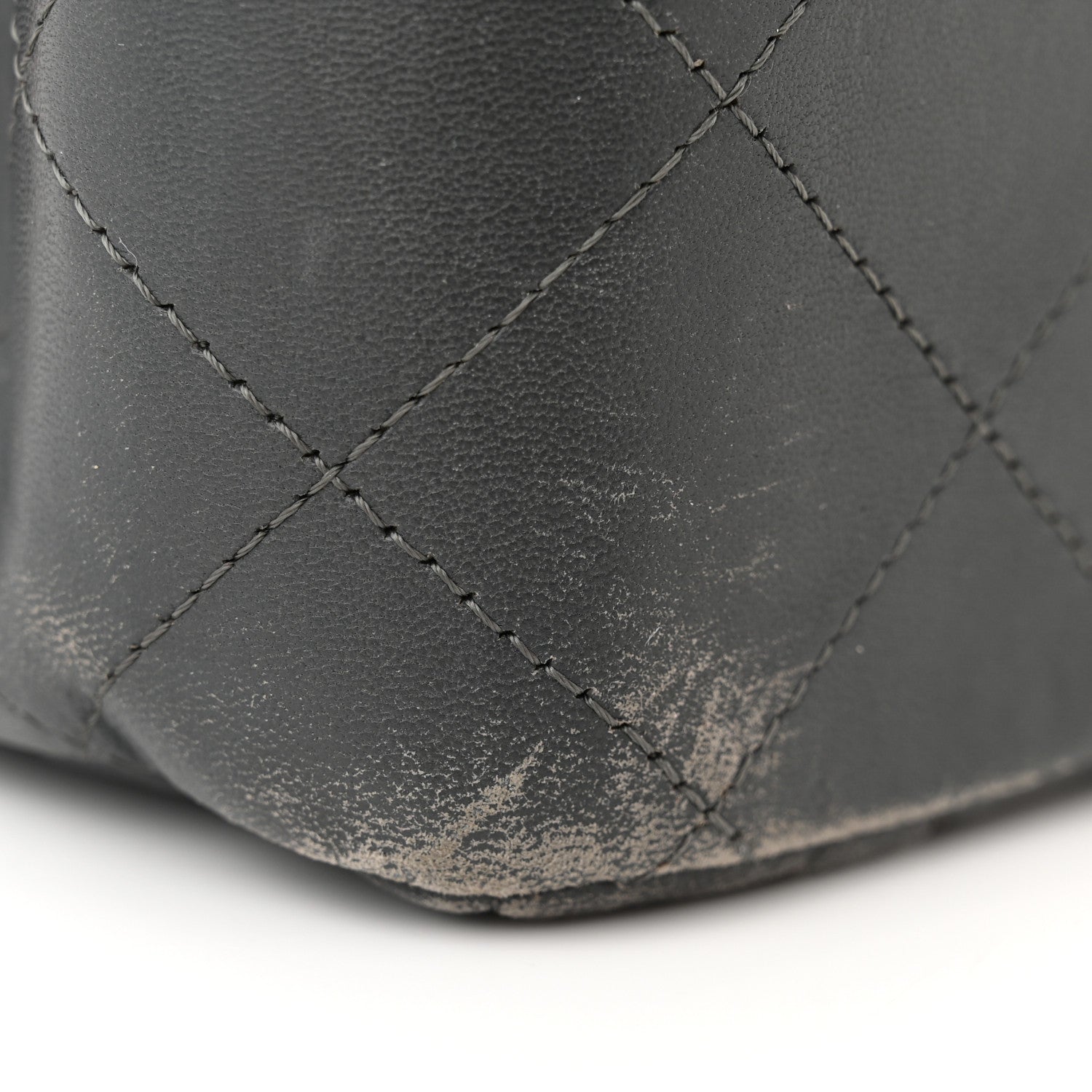 Chanel Lambskin Quilted Jumbo Double Flap Dark Grey 11 of 16