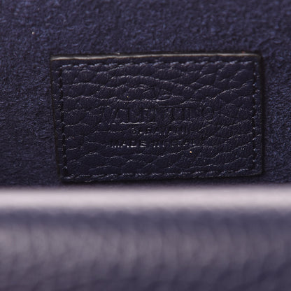 Valentino Garavani Pebbled Calfskin Rockstud Envelope Wallet on Chain Pure Blue 6 of 9