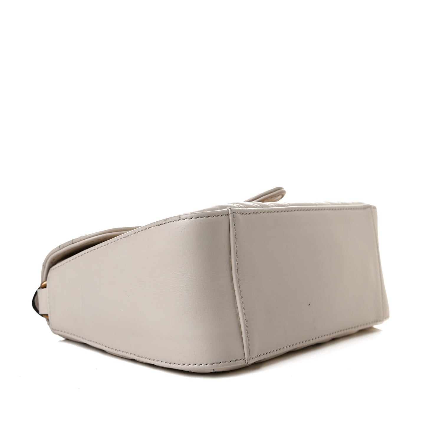Calfskin Matelasse Mini GG Marmont Top Handle Shoulder Bag White