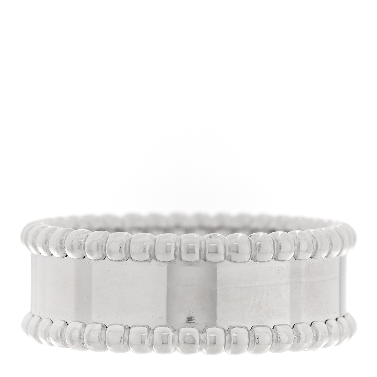 Van Cleef & Arpels 18K White Gold Perlee Signature Ring 57 8 3 of 5