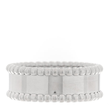 Van Cleef & Arpels 18K White Gold Perlee Signature Ring 57 8 3 of 5