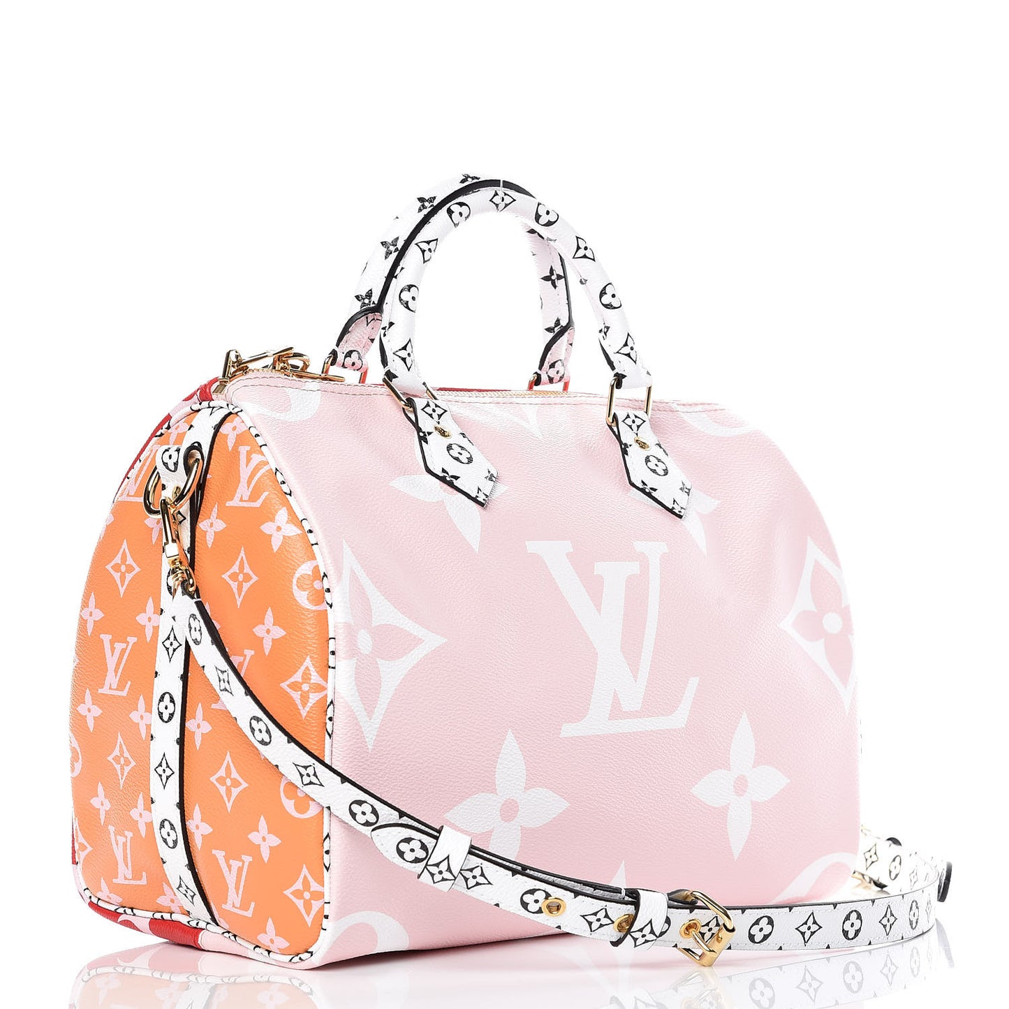 Monogram Giant Speedy Bandouliere 30 Rouge