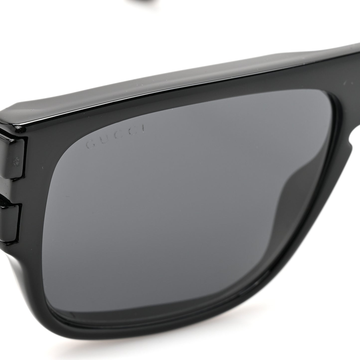 Acetate Rectangle Frame Web Sunglasses GG0664S Black