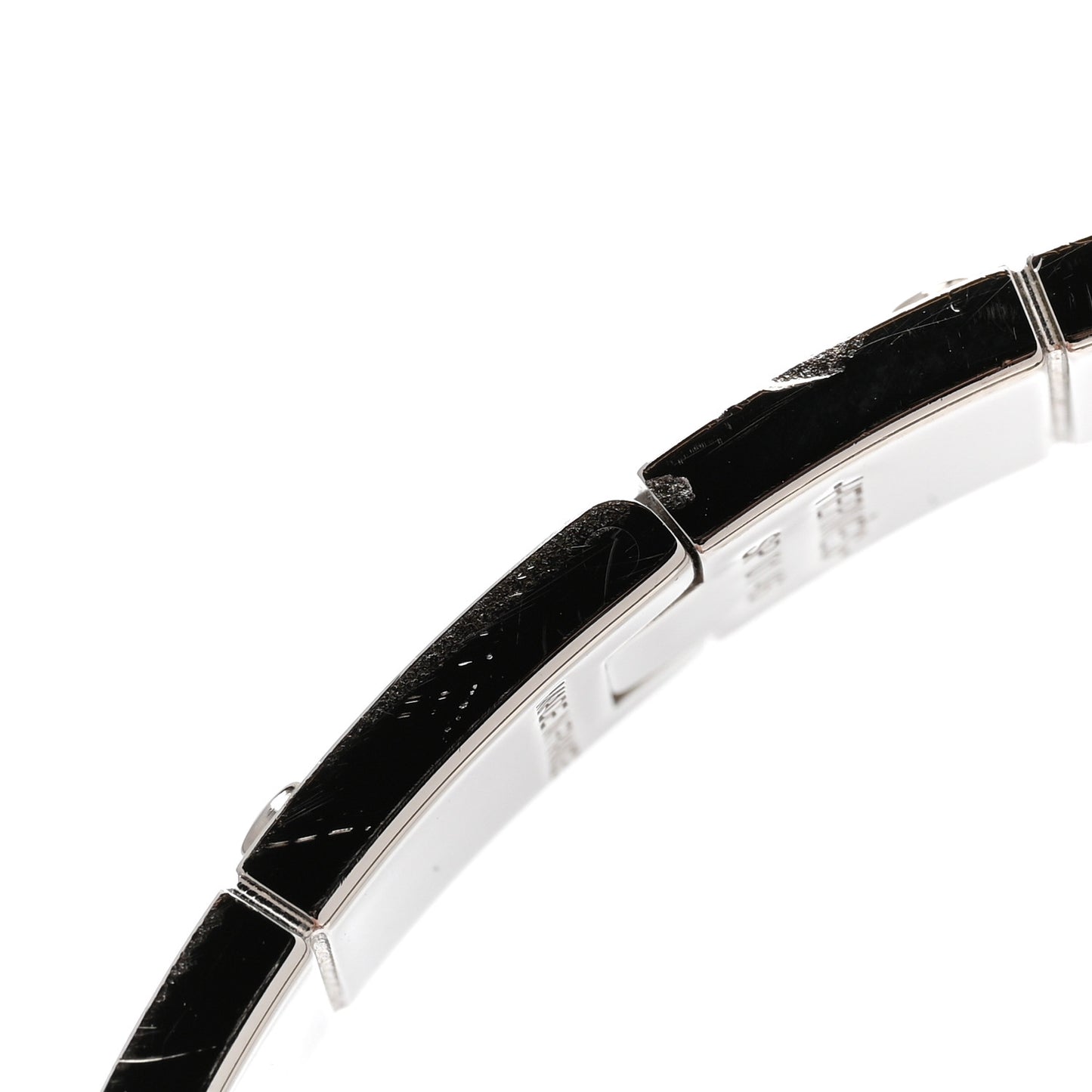 Enamel Printed Narrow Balades Equestres Positif Negatif Hinged Bracelet M Black