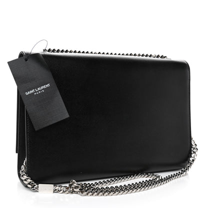 Saint Laurent Grain De Poudre Large Classic Monogram Kate Satchel Black 2 of 4