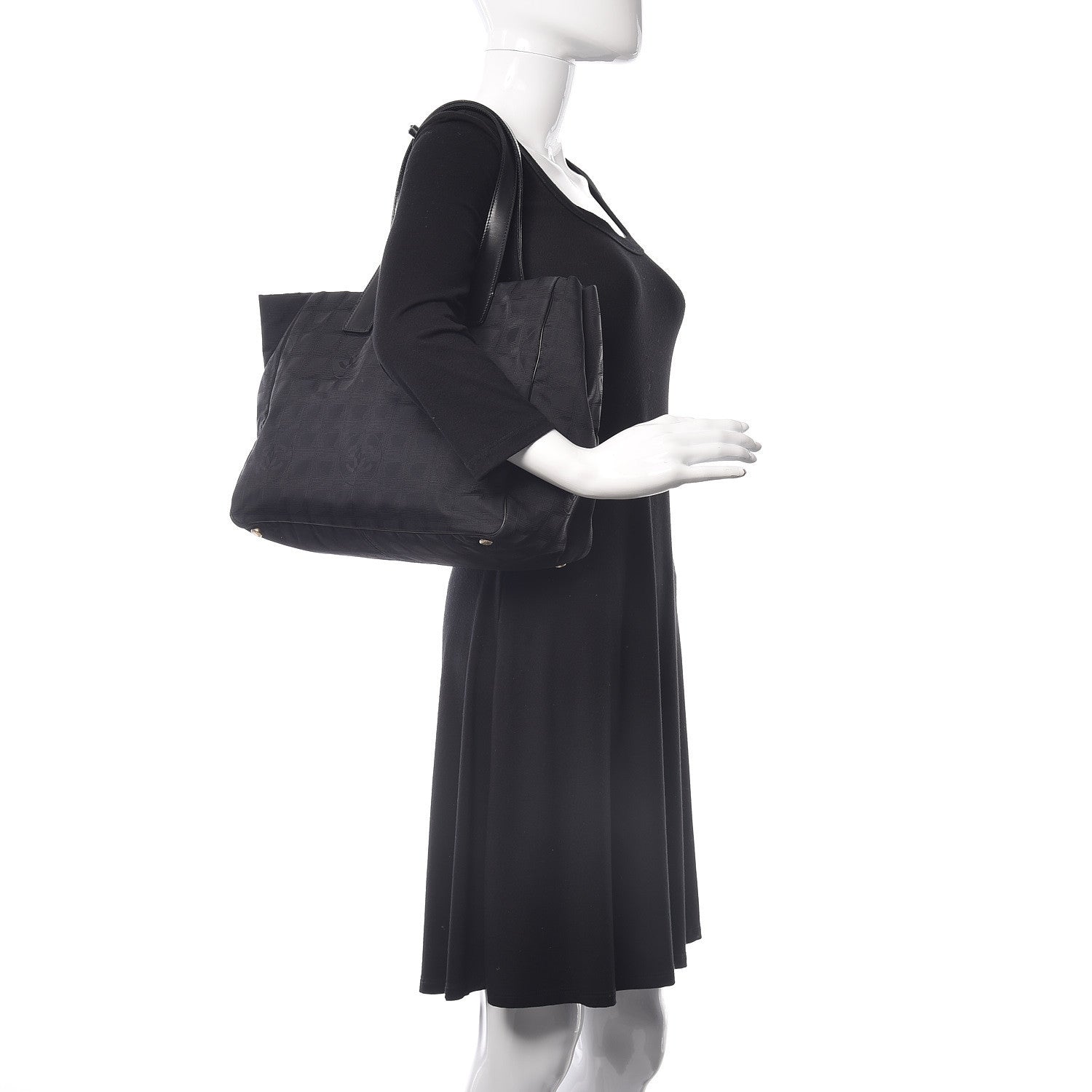 Chanel Nylon Large Travel Tote Black 2 of 10