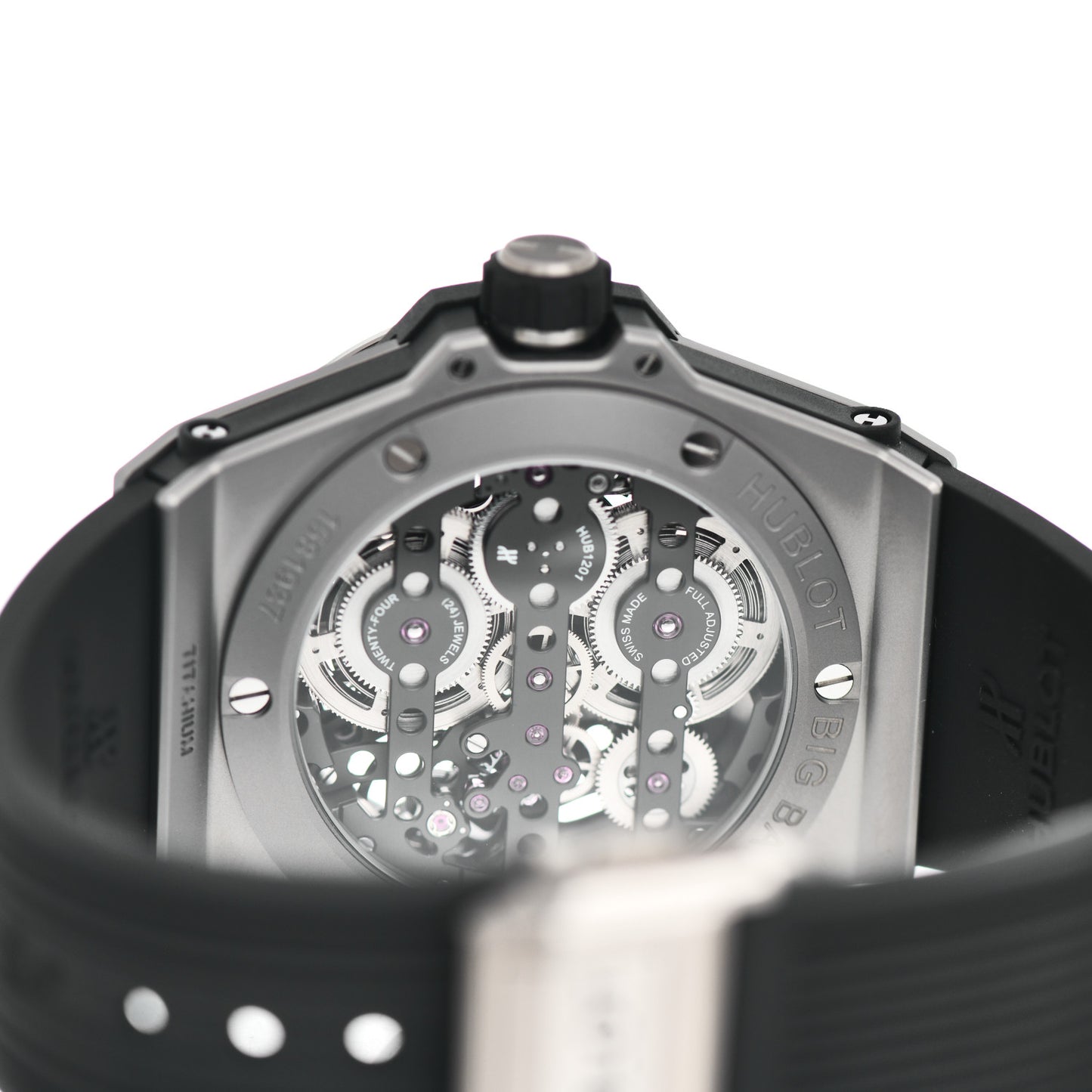 Titanium Rubber 45mm Big Bang Meca-10 Black Magic Manual Winding Watch Black 414.NI.1123.RX