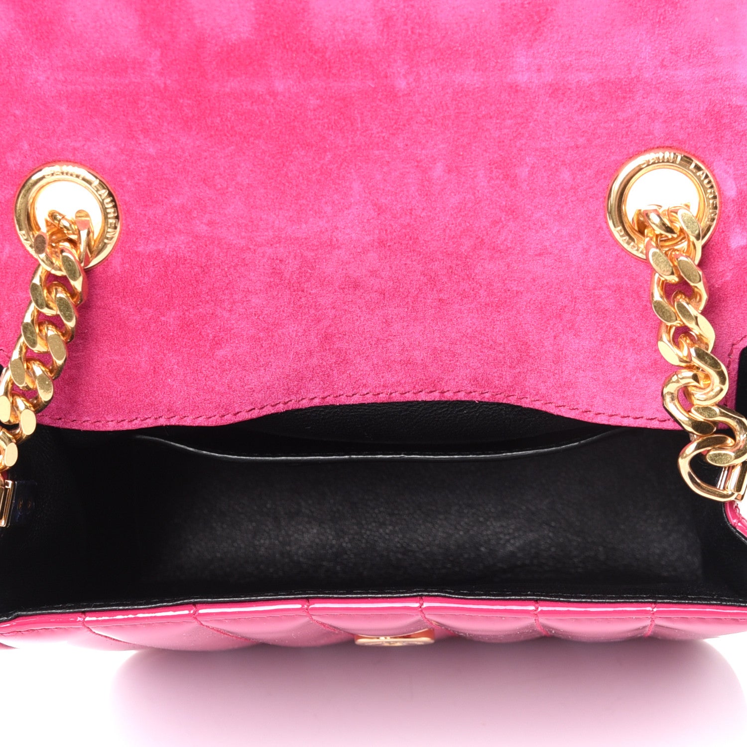 Saint Laurent Patent Matelasse Monogram Small Vicky Chain Bag Bubblegum 4 of 4