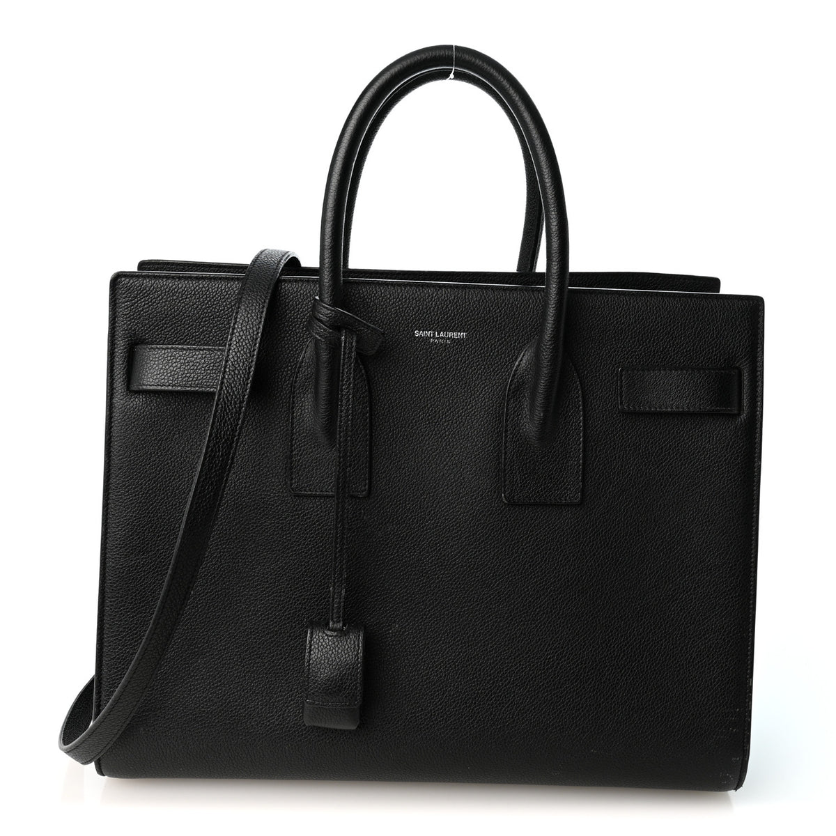 Saint Laurent Grained Calfskin Small Sac De Jour Black 1 of 12