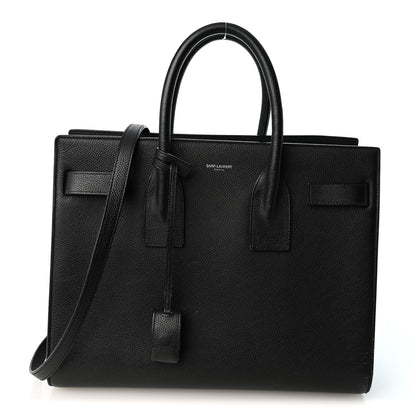 Saint Laurent Grained Calfskin Small Sac De Jour Black 1 of 12