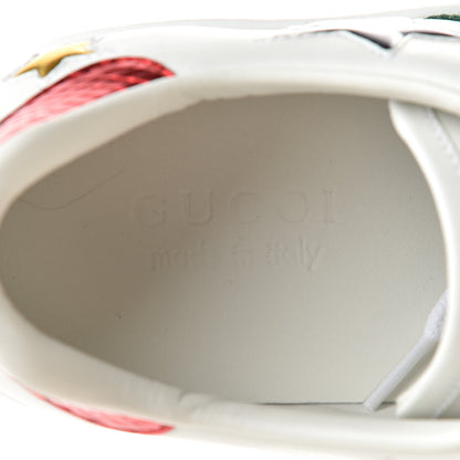 Gucci Calfskin Ayers Web Star Embroidered Mens Ace Sneakers 5.5 White Multi 9 of 10