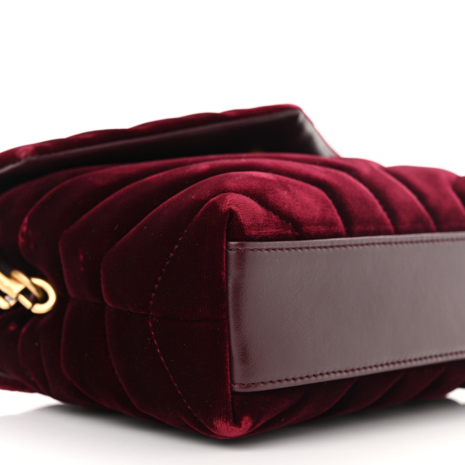 Saint Laurent Velvet Y Quilted Monogram Toy Loulou Crossbody Bag French Burgundy 9 of 10