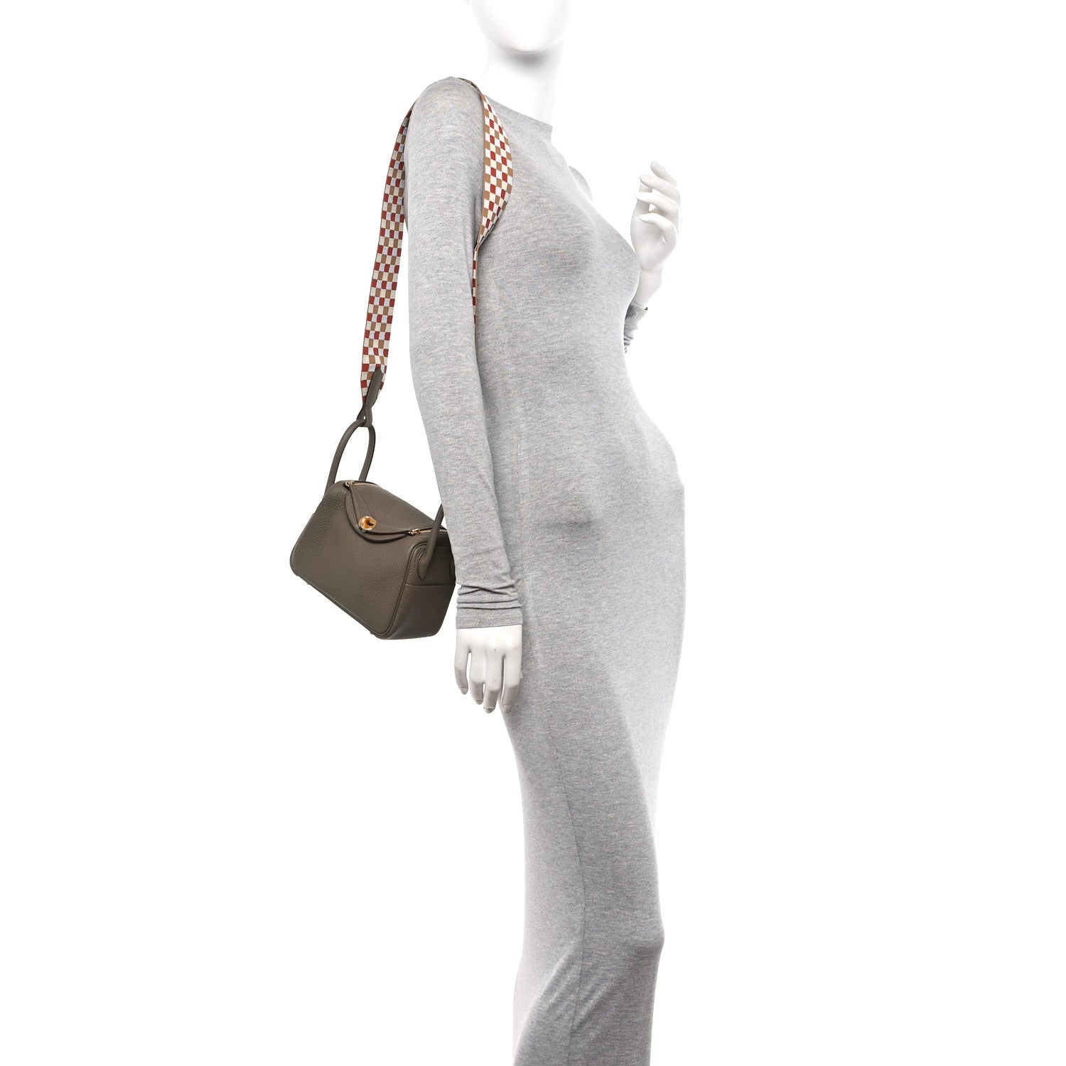 Hermes Taurillon Clemence Maxi Quadrille Mini Lindy 20 Etoupe Chai Nata Bleu Brume 2 of 13