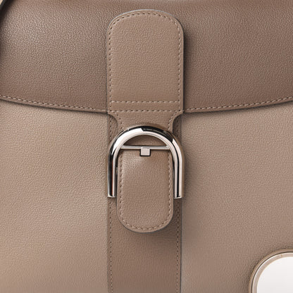 Delvaux Grained Calfskin MM Brillant Satchel Camaieux Tourterelle 10 of 10