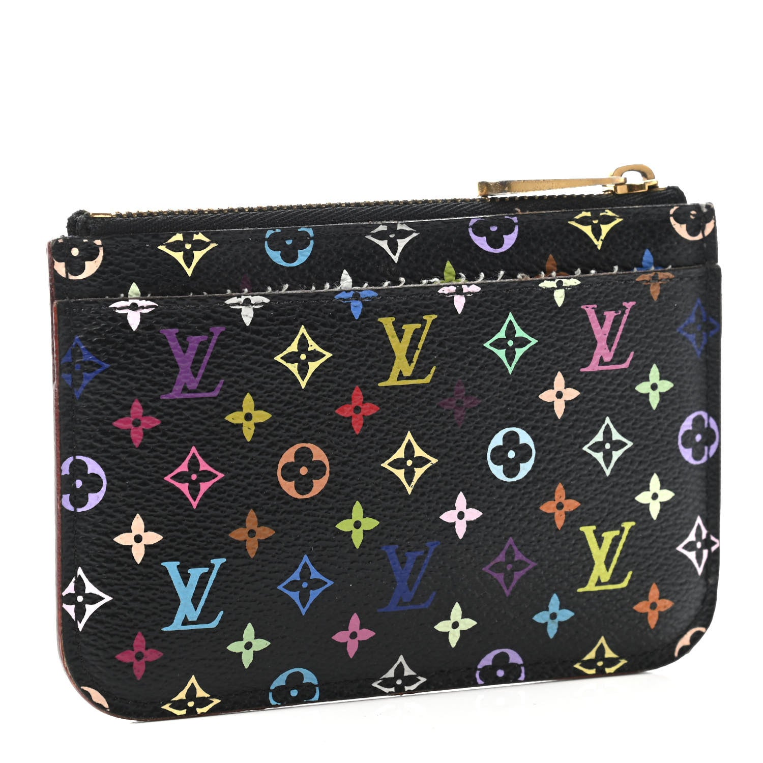 Louis Vuitton Monogram Multicolor Key Pouch Black Violet 2 of 4