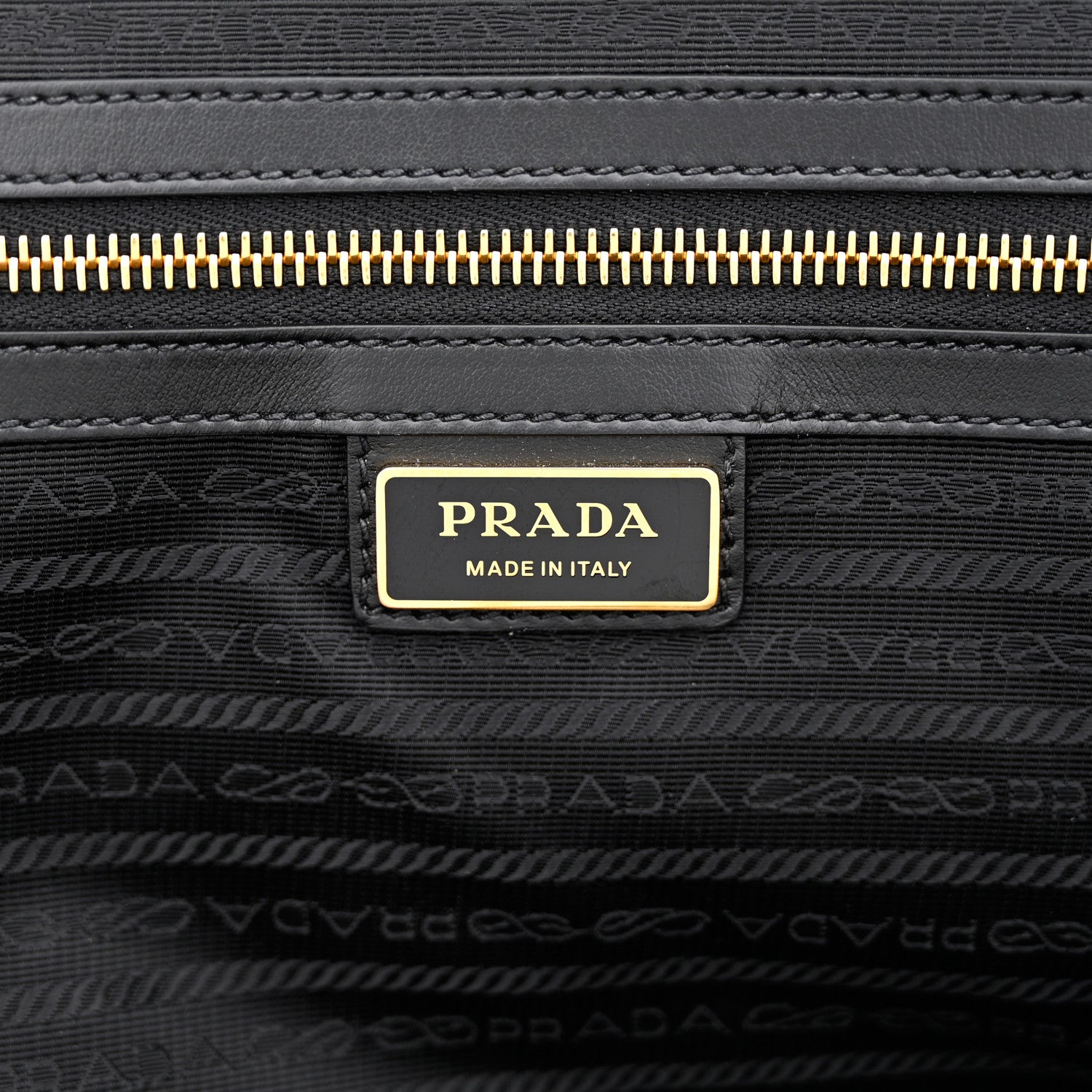 Prada Jacquard Saffiano Triangolo Symbole Embroidered Medium Travel Bag Black Corda 6 of 11