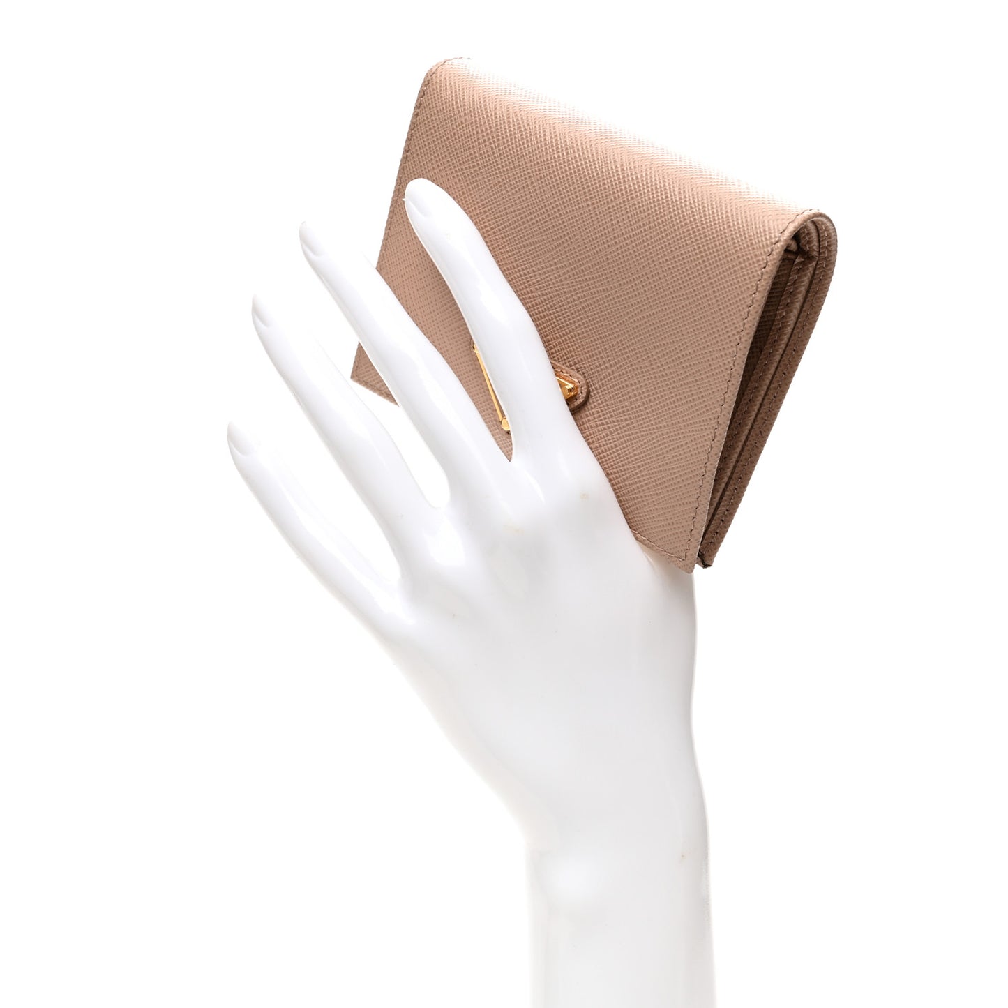 Saffiano Small Triangle Bi-Fold Wallet Cipria
